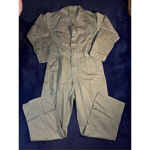 Vintage 70s Blue Top Mechanics Jumpsuit Talon Zipper Sz 36 Waist BR